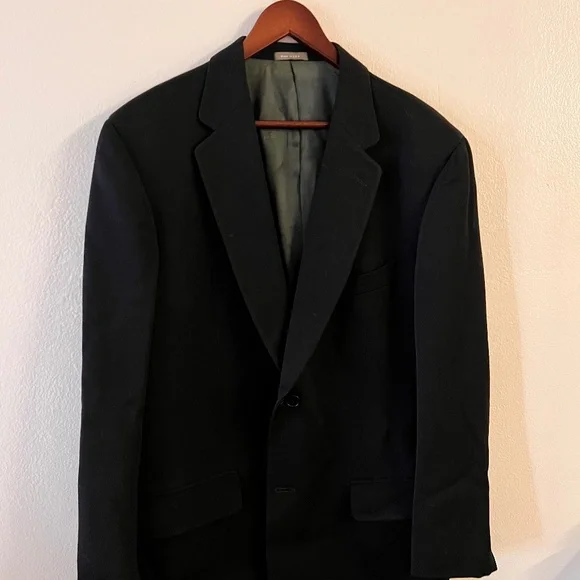 MADE IN USA Calvin Klein Two-Button Elegant Black Blazer Jacket for Men